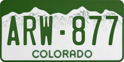 CO license plate ARW877