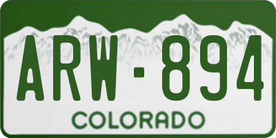 CO license plate ARW894