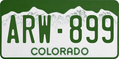 CO license plate ARW899