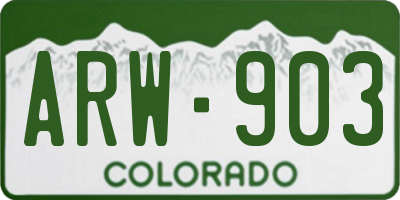 CO license plate ARW903