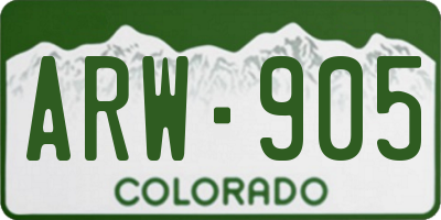 CO license plate ARW905