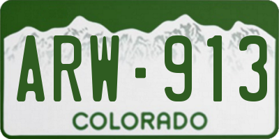 CO license plate ARW913