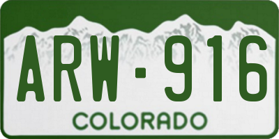CO license plate ARW916