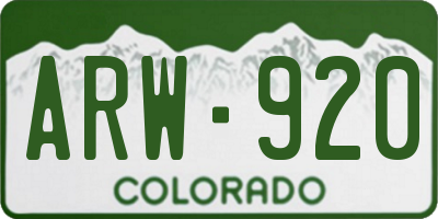 CO license plate ARW920