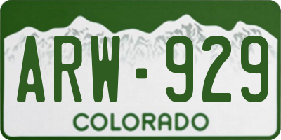 CO license plate ARW929
