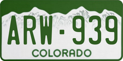 CO license plate ARW939