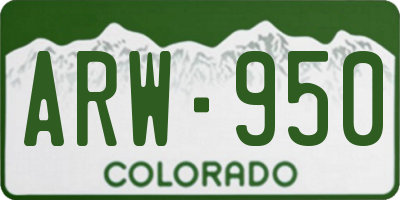 CO license plate ARW950