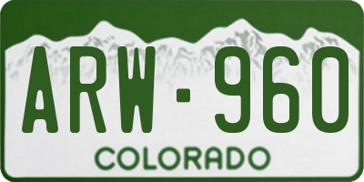 CO license plate ARW960