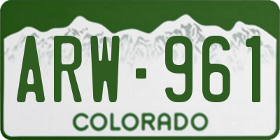 CO license plate ARW961