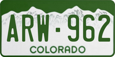 CO license plate ARW962