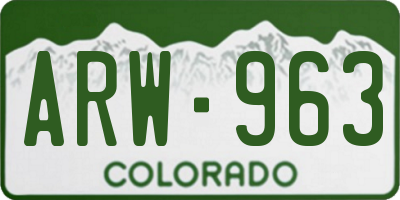 CO license plate ARW963
