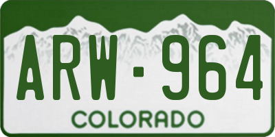 CO license plate ARW964