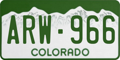 CO license plate ARW966
