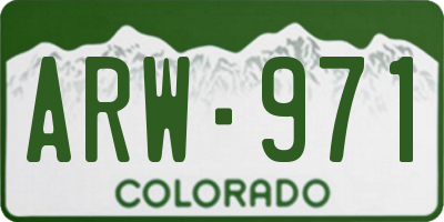 CO license plate ARW971