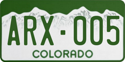 CO license plate ARX005