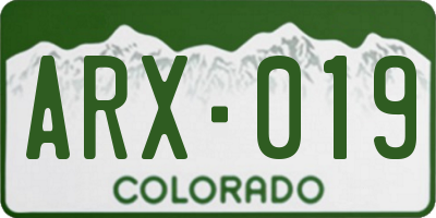 CO license plate ARX019