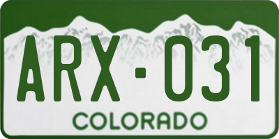 CO license plate ARX031