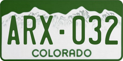 CO license plate ARX032