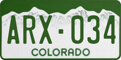 CO license plate ARX034