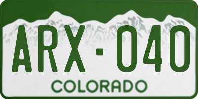 CO license plate ARX040
