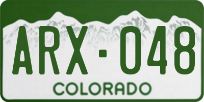 CO license plate ARX048
