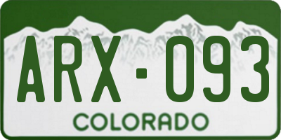 CO license plate ARX093