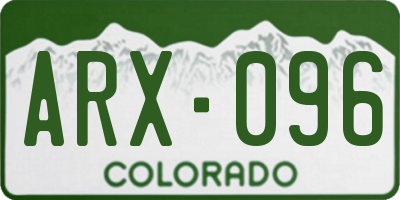 CO license plate ARX096