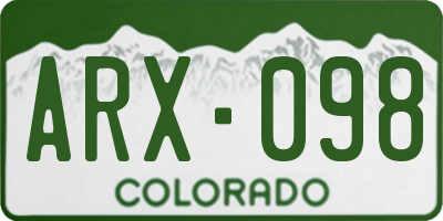 CO license plate ARX098