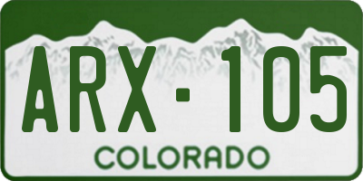 CO license plate ARX105