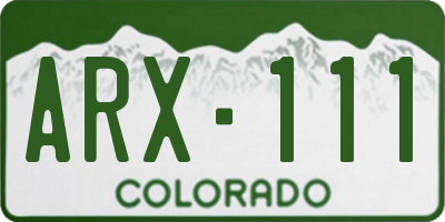 CO license plate ARX111