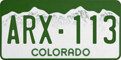 CO license plate ARX113