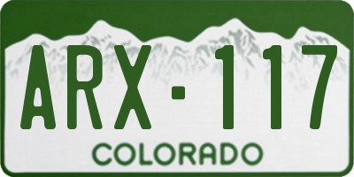 CO license plate ARX117