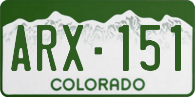 CO license plate ARX151