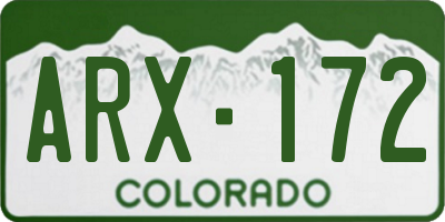 CO license plate ARX172