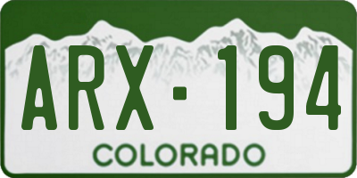 CO license plate ARX194
