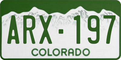 CO license plate ARX197