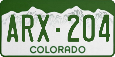 CO license plate ARX204