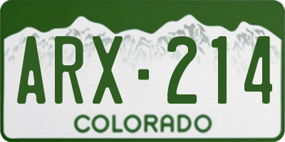 CO license plate ARX214