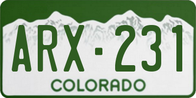 CO license plate ARX231