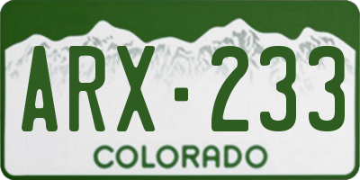 CO license plate ARX233