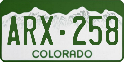 CO license plate ARX258