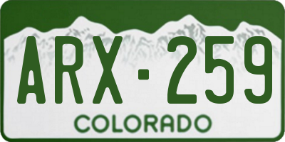 CO license plate ARX259