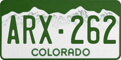 CO license plate ARX262