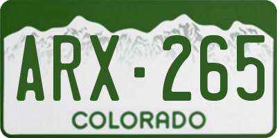 CO license plate ARX265