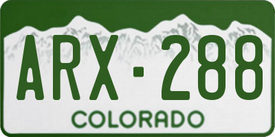 CO license plate ARX288