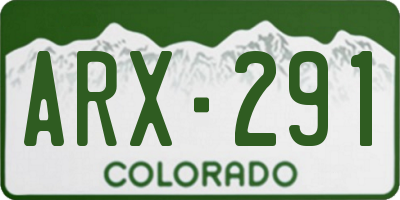 CO license plate ARX291