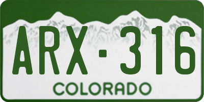 CO license plate ARX316