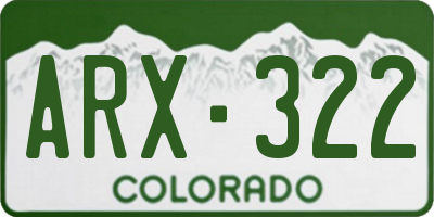 CO license plate ARX322