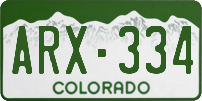 CO license plate ARX334