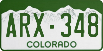 CO license plate ARX348